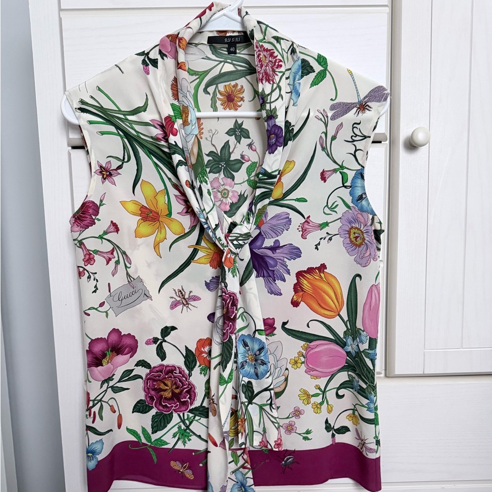 Gucci Flora Sleeveless Blouse